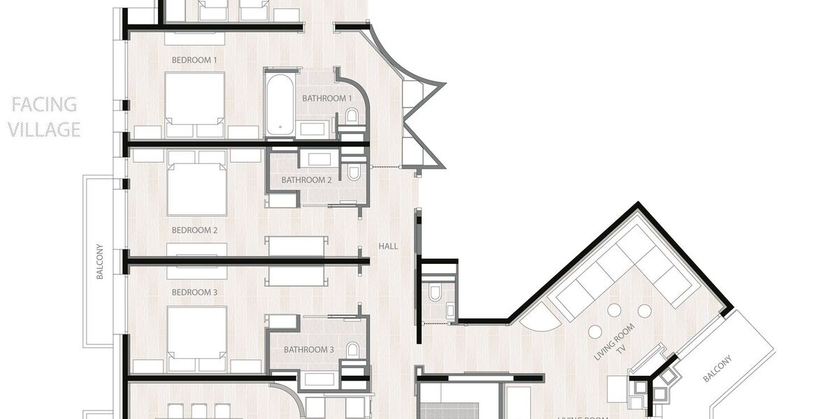 La suite de 130 m2 à Courchevel 1850 à louer avec 2 chambres