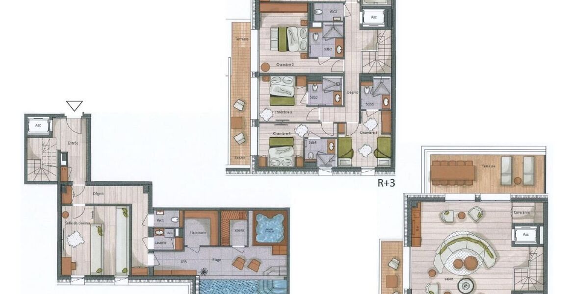 Triplex penthouse for rent in Val d'Isere