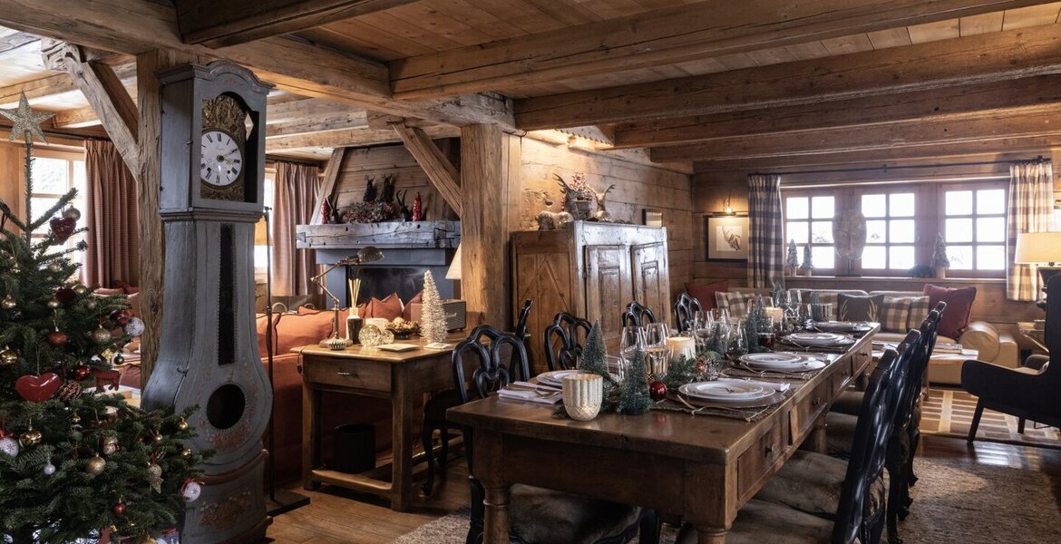 Chalet de luxe à Megève avec bain nordique et sauna