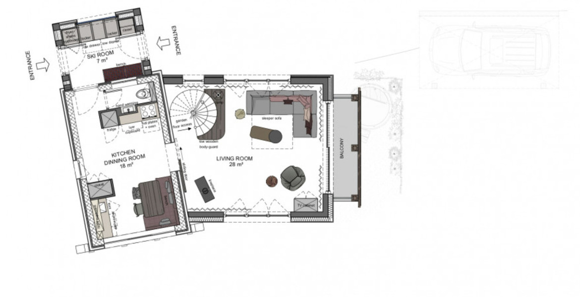 Chalet de dos dormitorios en alquiler en Courchevel 1550